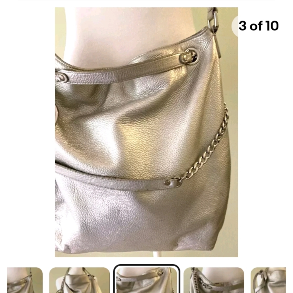 Michael Kors Silver Shoulder Bag - Picture 3 of 8